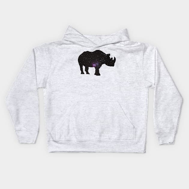 Space Rhino Kids Hoodie by StevenElliot